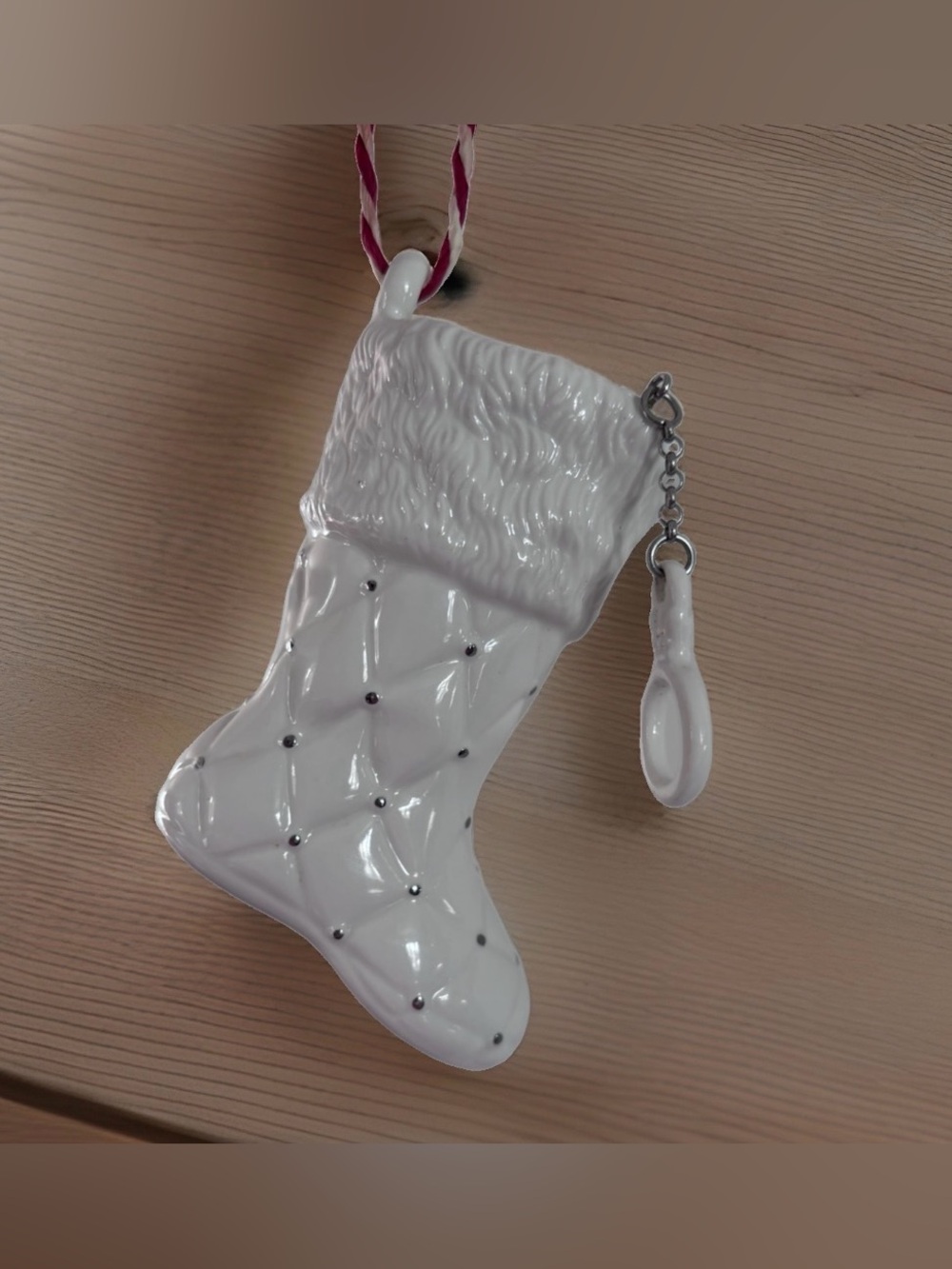 Pandora 2012 Limited Edition Porcelain Christmas Stocking Ornament White Retired